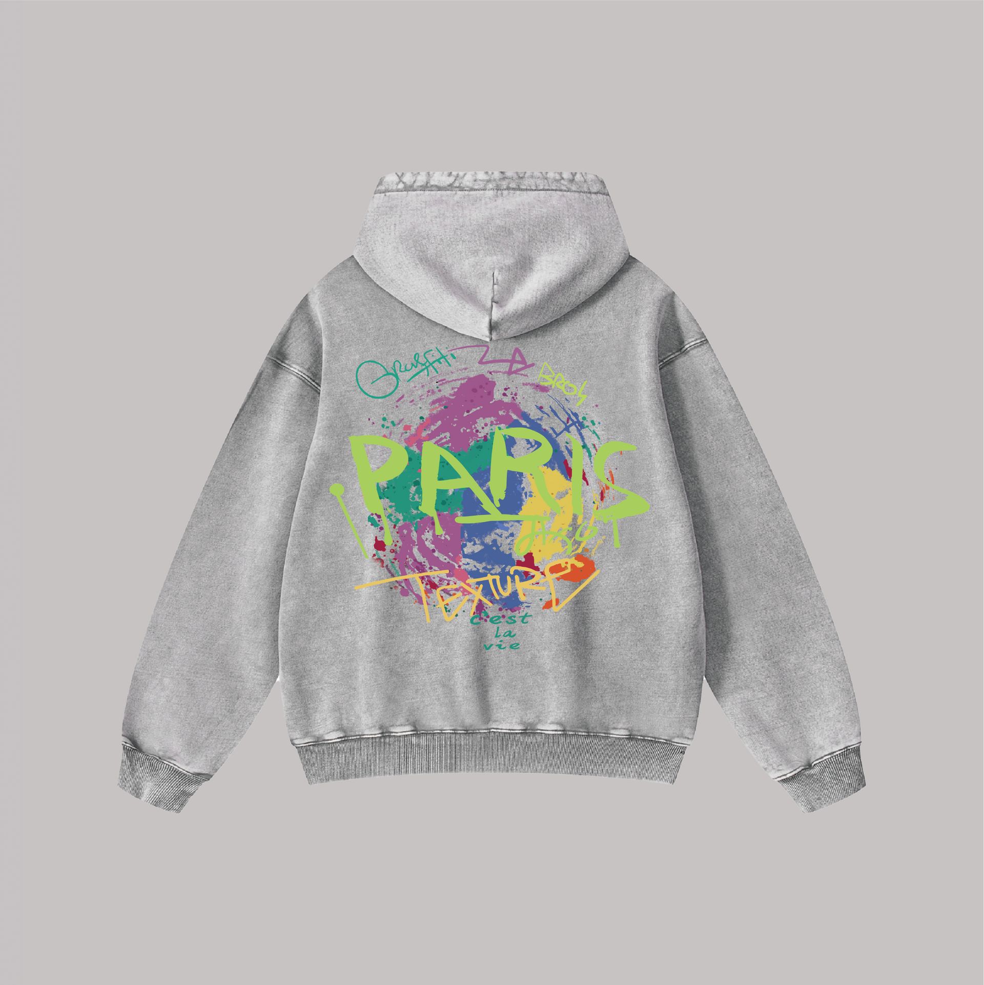 Paris Graffiti - Oversize Vintage Hoodie