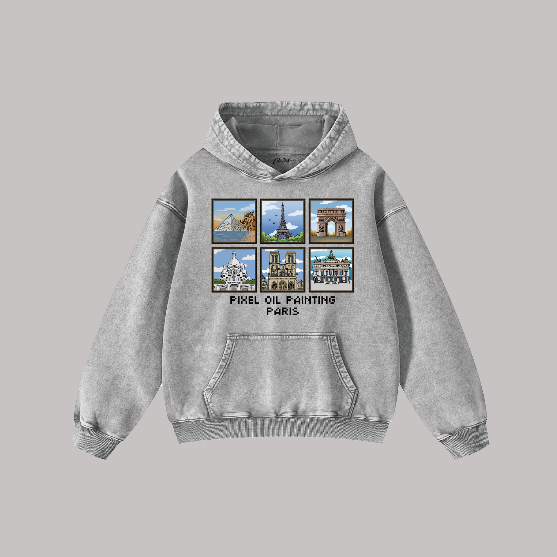 Pixel Monuments - Oversize Vintage Hoodie