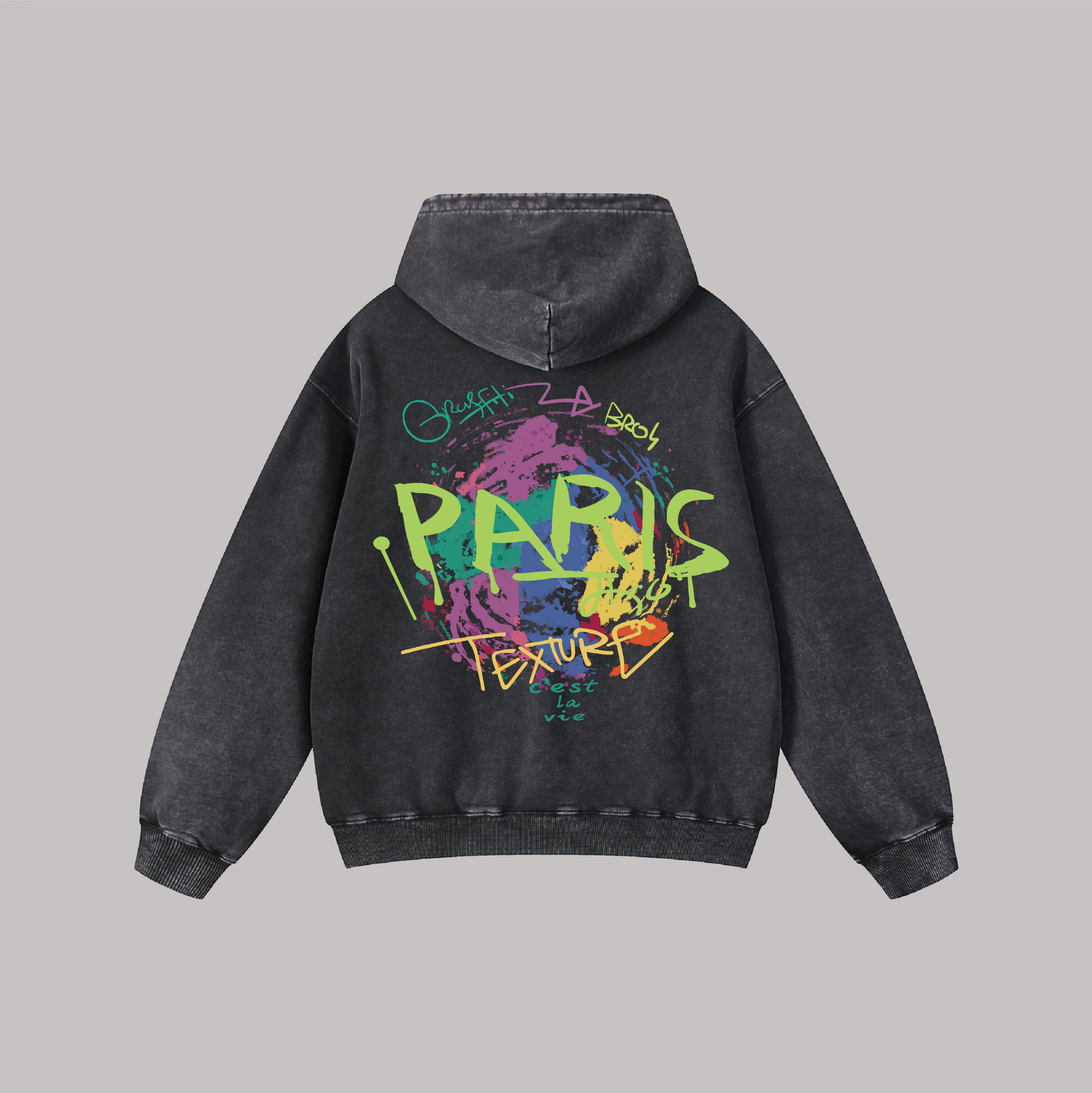 Paris Graffiti - Oversize Vintage Hoodie