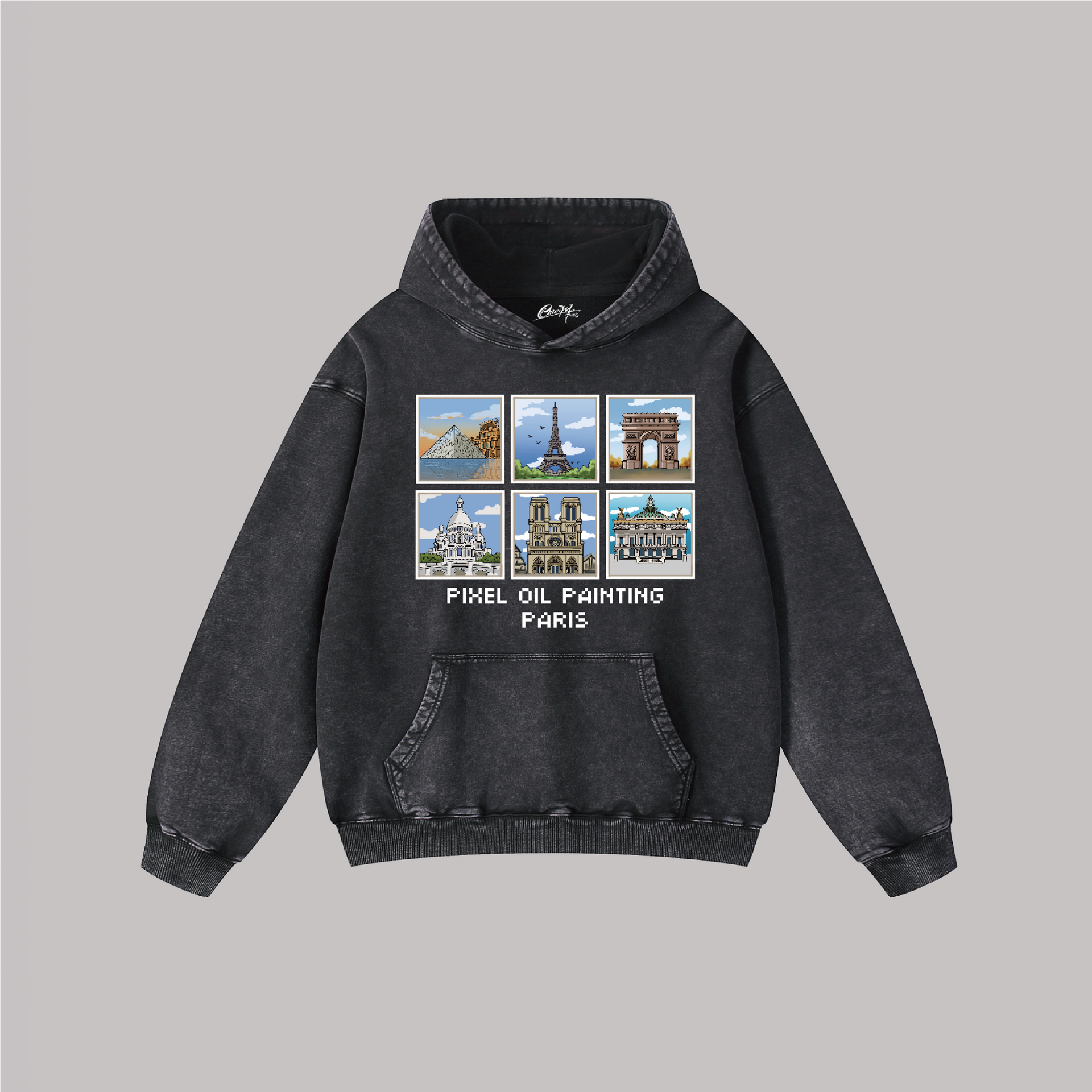 Pixel Monuments - Oversize Vintage Hoodie
