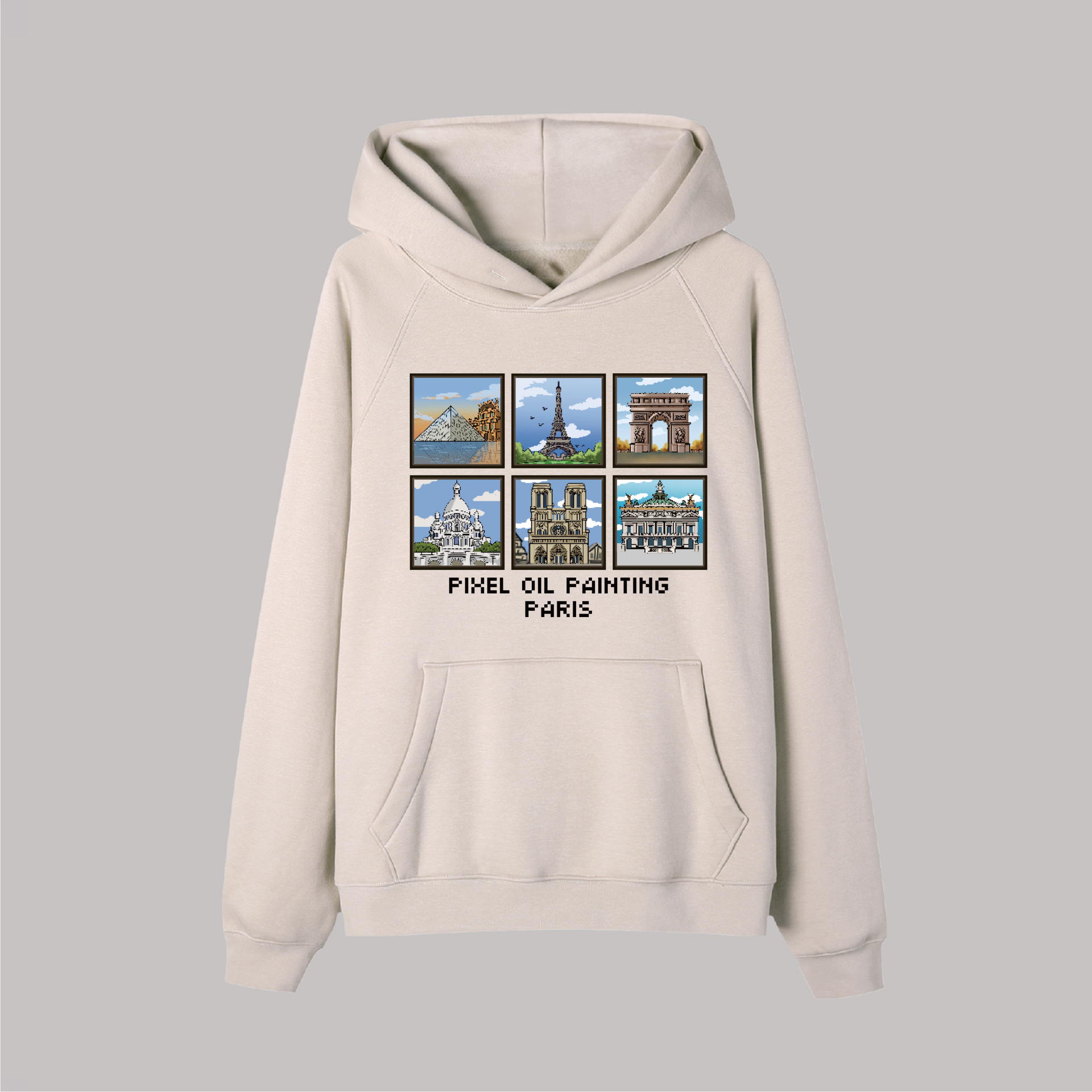 Pixel Monuments - Relaxed Hoodie