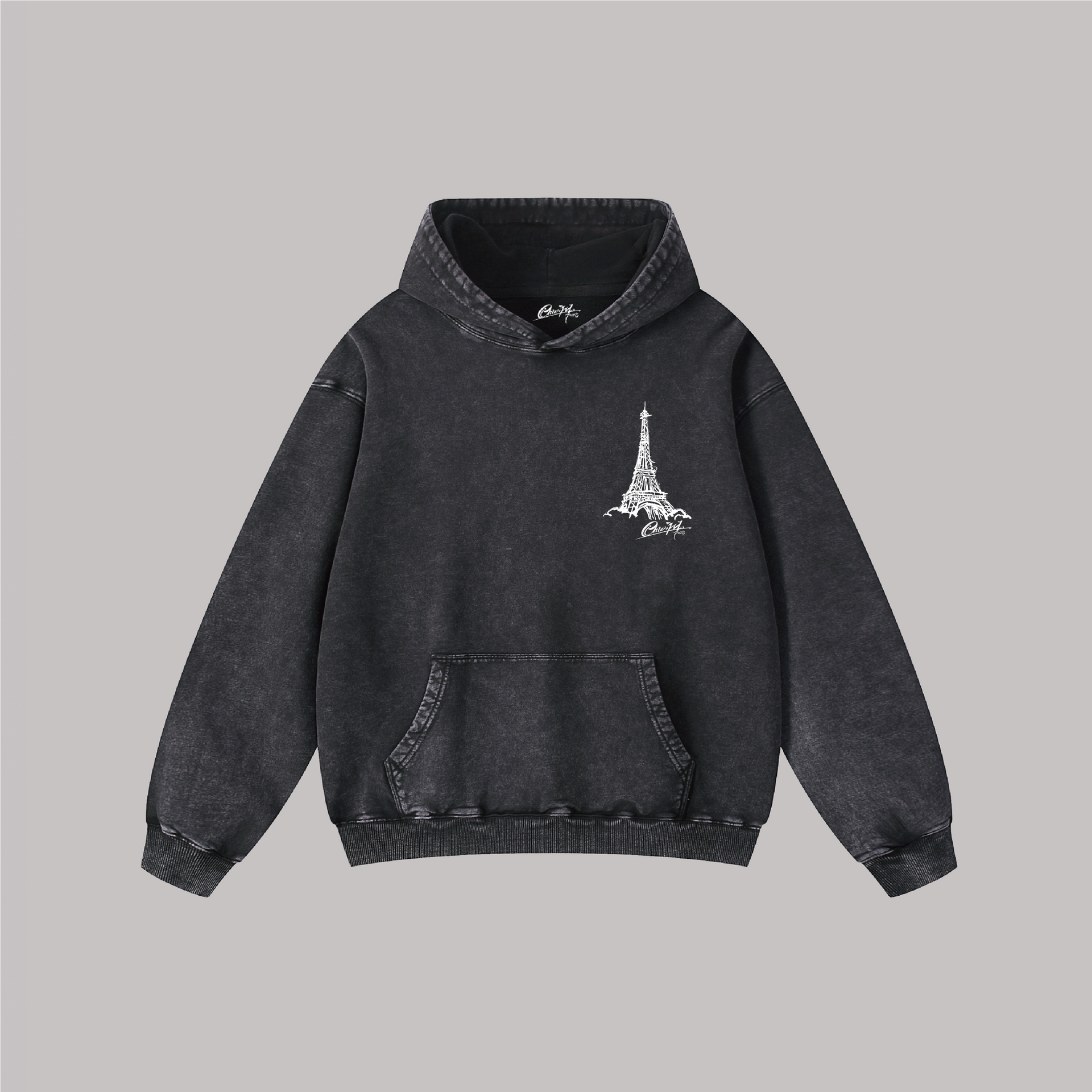 Eiffel Signature - Oversize Vintage Hoodie