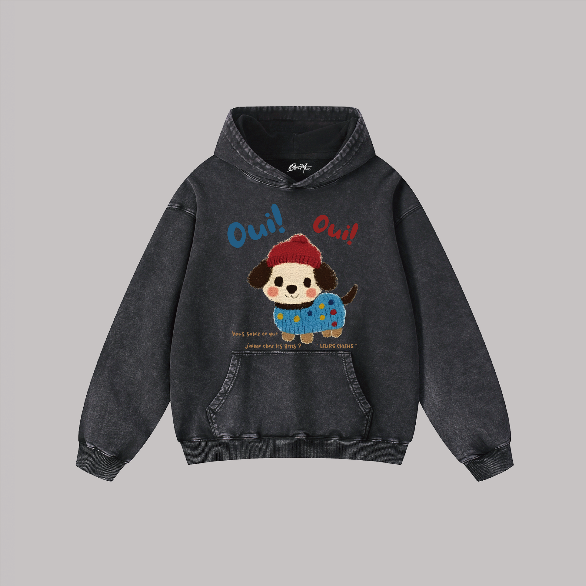 Oui Oui Puppy - Oversize Vintage Hoodie